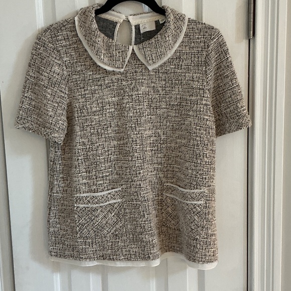 Anthropologie Postcard 9-H15 STCL Tops - Anthropologie Postcard 9-H15 STCL Top w/ Decorative Collar & Pockets